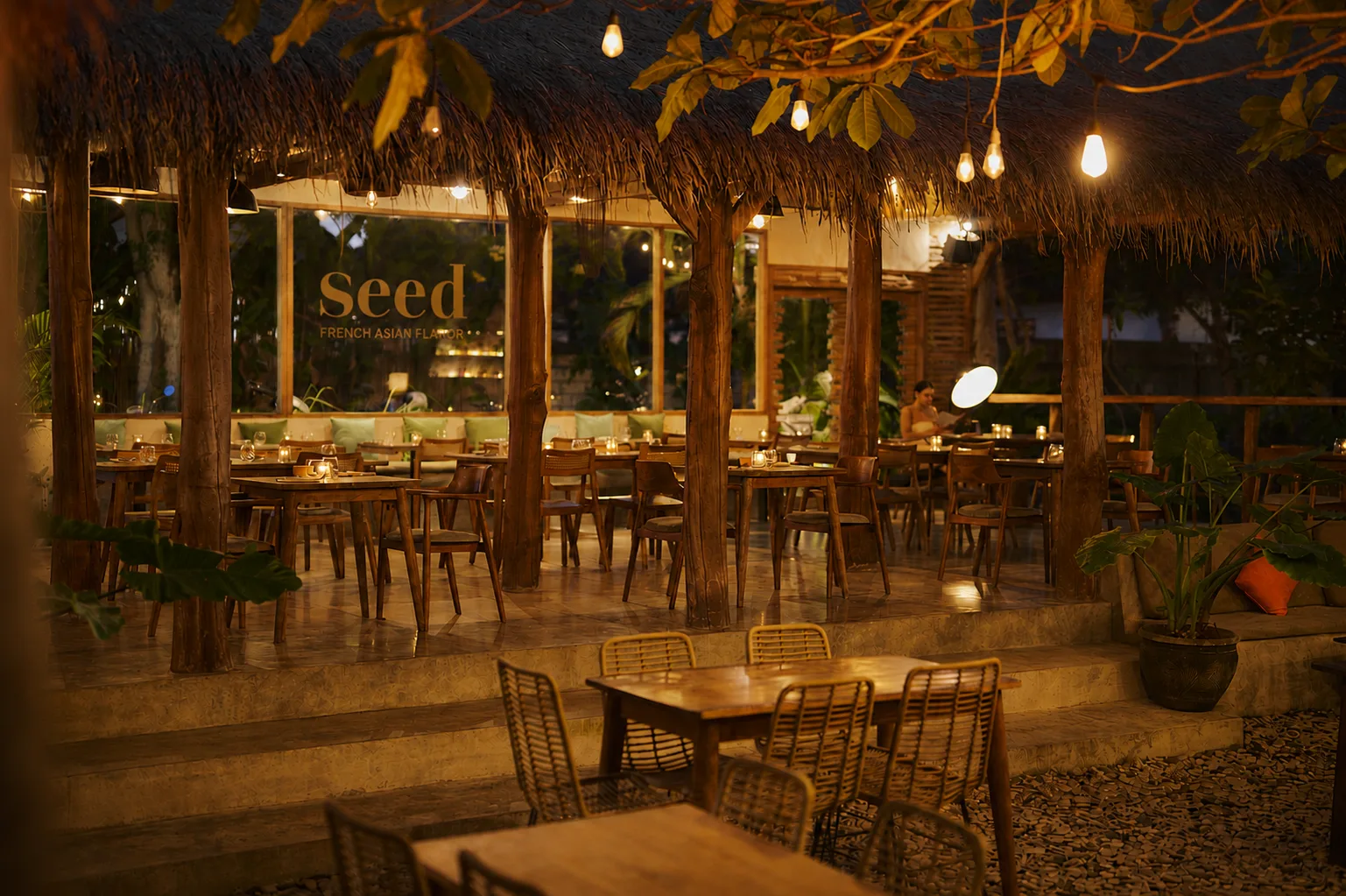 Seed Restaurant dining room in the evening light